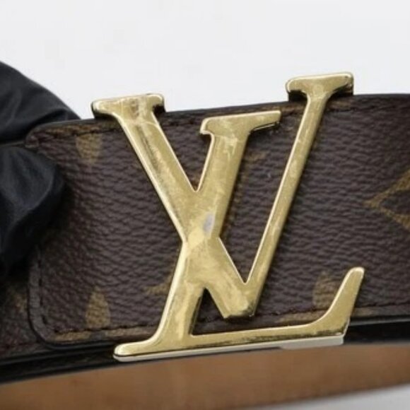Louis Vuitton Monogram Canvas Leather Belt M9608 Size 90/36 - Brown/Gold - Picture 5 of 14